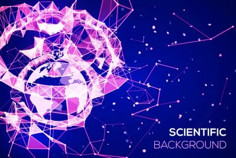 Blue technology background. Geography concept. Stock Illustration