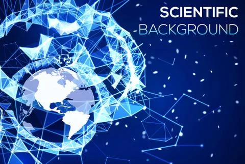 Blue technology background. Geography concept. Stock Illustration