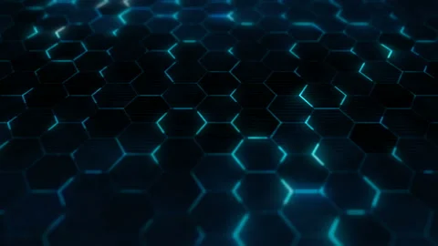 Blue technology background with hexagons structure. Видео 132133975