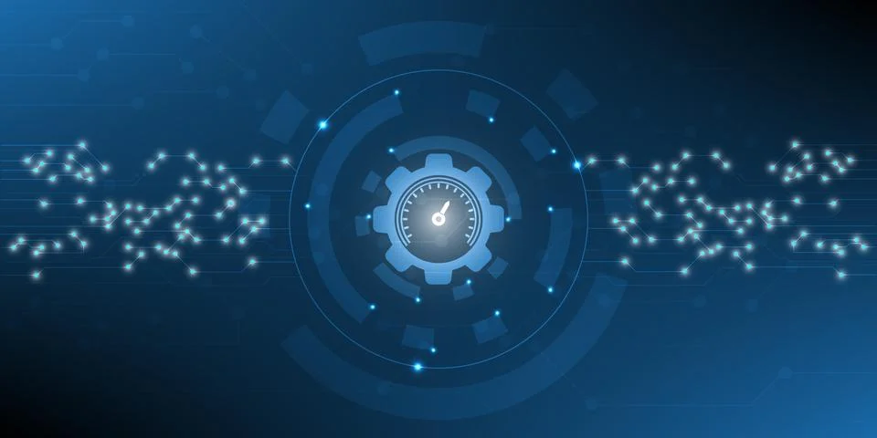 Blue technology background. Illustrazione stock