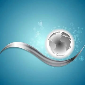 Blue technology background with metallic wave Blue technology background w... Stock Photos