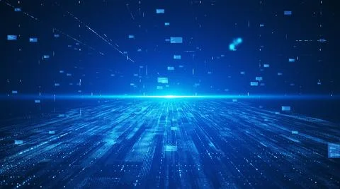 Blue technology background, network data traversal Stock Photos