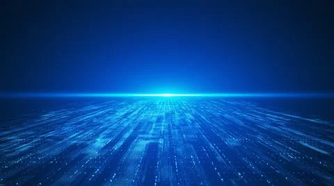 Blue technology background, network data traversal Stock Photos