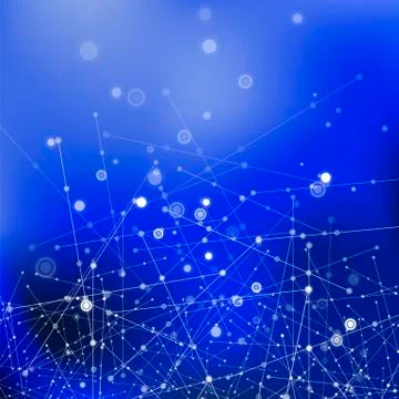 Blue Technology Background with Particle Illustrazione stock