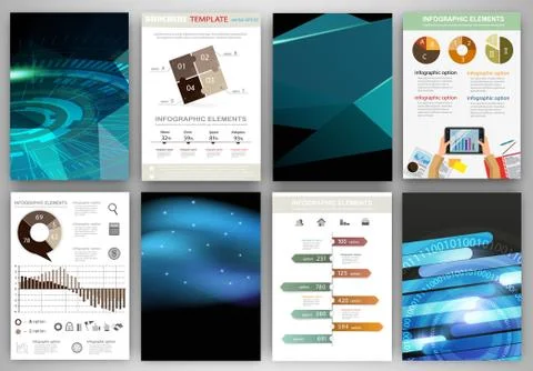 Blue technology backgrounds and concept infographics Stock Illustration