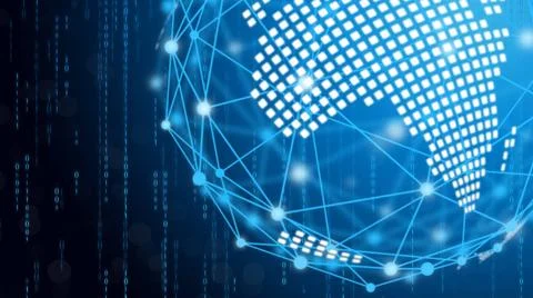 Blue technology circle and computer science abstract background with blue ... Stockfoto's