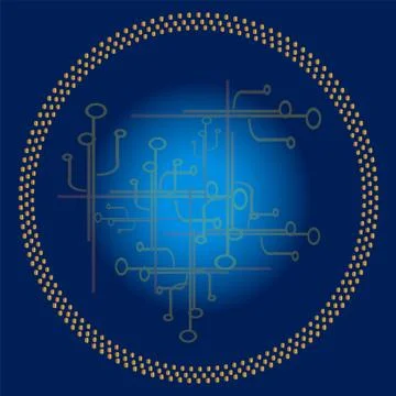 Blue technology circle background Stock Illustration