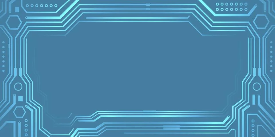 Blue Technology Circuit Board Frame Border with Copy Space Ilustración de archivo