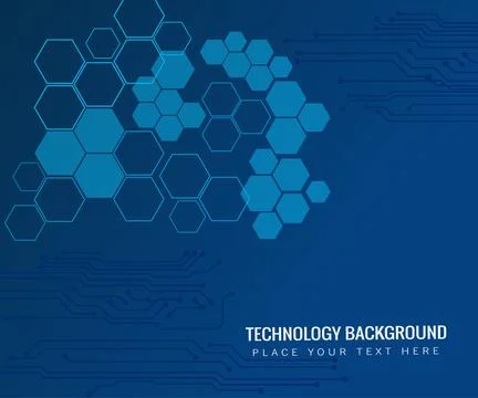 Blue technology concept background with hexagonal elements for website 스톡 일러스트
