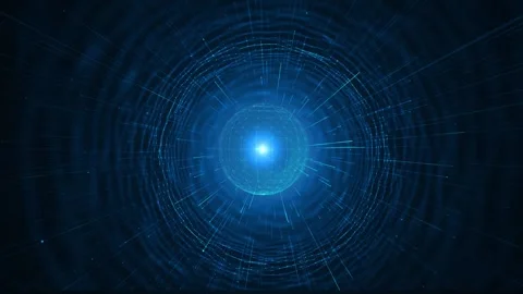 Blue Technology Data Portal with Radial Network Energy Stock Footage 341366226