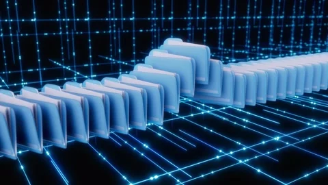 Blue Technology Data Stream Data Document Cloud Storage Vidéo 315030192