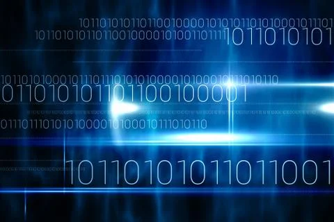 Blue technology design with binary code 스톡 일러스트