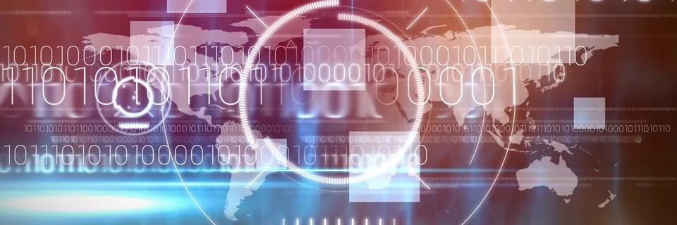 Blue technology design with binary code 스톡 일러스트