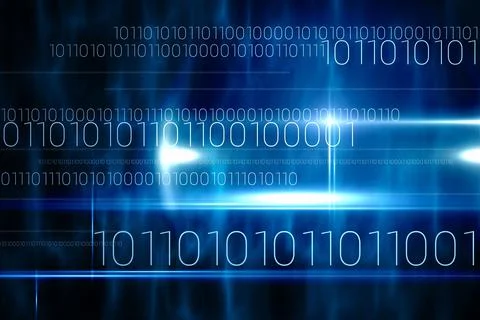 Blue technology design with binary code 스톡 일러스트