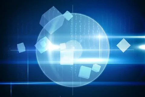 Blue technology design with circle Illustrazione stock