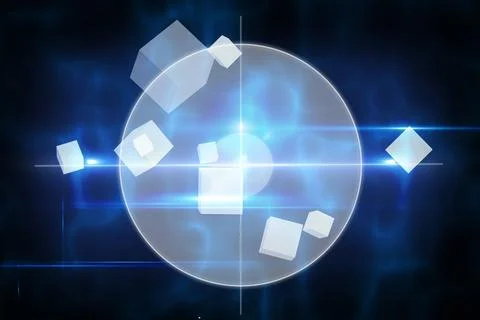 Blue technology design with circle Stock Illustration