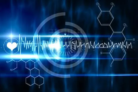 Blue technology design with circle Stock Illustration