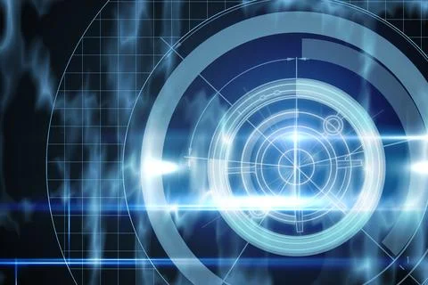 Blue technology design with circle Illustrazione stock