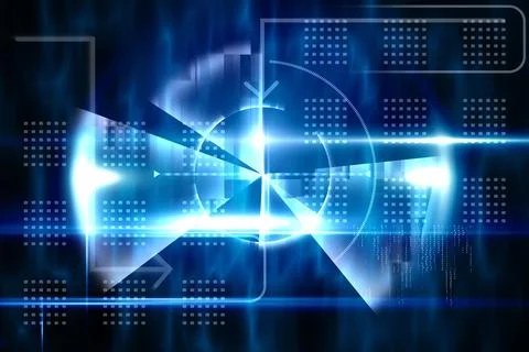 Blue technology design with circle Stock Photos