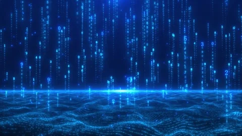 Blue technology digital ocean wave background Video stock 313787783