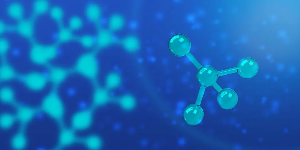 Blue technology element dna virus cell science molecule background Stock Illustration