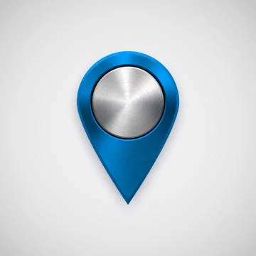 Blue Technology GPS Map Pointer Stock Illustration
