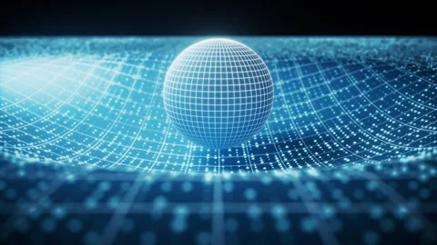 Blue technology grid and digital sphere background, 3d rendering. Stock Footage 346743110