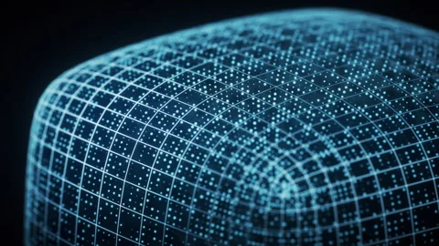 Blue technology grid background, 3d rendering. Stock Footage 346672805