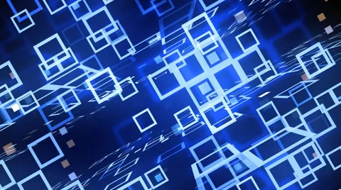 Blue Technology Grid Stock Footage 41054582