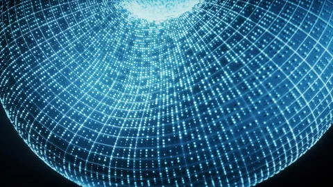 Blue technology grid hole background, 3d rendering. Stock Footage 346735254