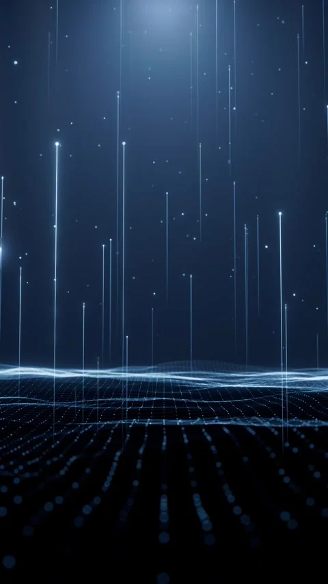 Blue technology particle data stream background loop playback Stock Footage 347580656