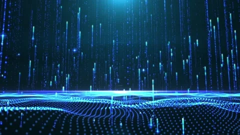 Blue technology particle light rising stage background Stock Footage 146586283