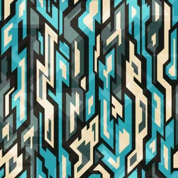 Blue technology seamless pattern with grunge effect Illustrazione stock