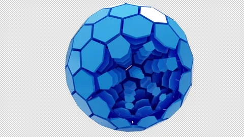 Blue Technology Sphere Unfolding On Transparent background Stock Footage 244518381