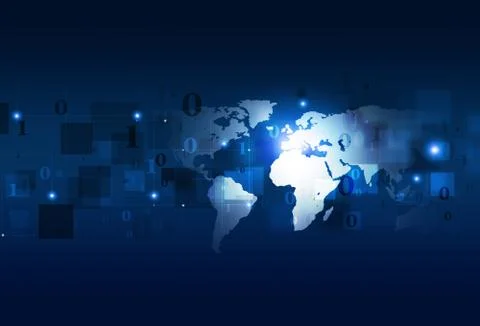 Blue TechnologyBinary Code Concept Background 스톡 사진