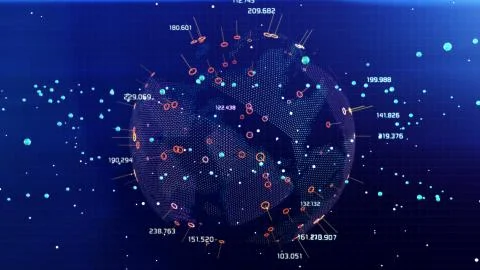 Blue Techy Globe Illustrazione stock