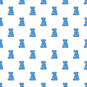 Blue teddy bear seamless pattern for children's decor 스톡 일러스트