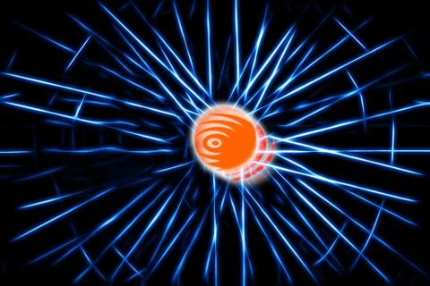 Blue teleportation rays illustration background 스톡 일러스트