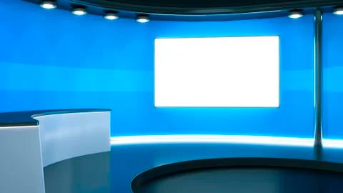 A blue television studio background Stock Illustration