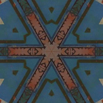 Blue Templar Cross Mandala Stock Illustration