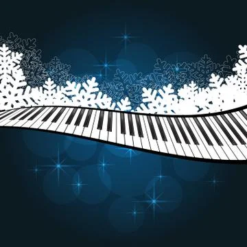 Blue template with piano Stock Illustration