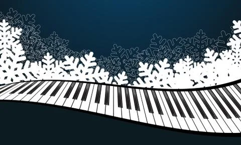 Blue template with piano Stock Illustration