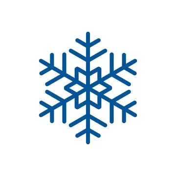 Blue template snowflake with shadow. Isolated snowflakes icon, round mandala Stock Illustration