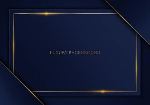 Blue template triangle and gold frame background luxury style Stock Illustration