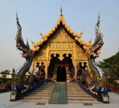 The blue temple Stock Photos