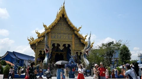 Blue Temple, Thailand 스톡 동영상 120608080