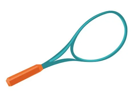Blue tennis racket vector cartoon illustration. Illustrazione stock