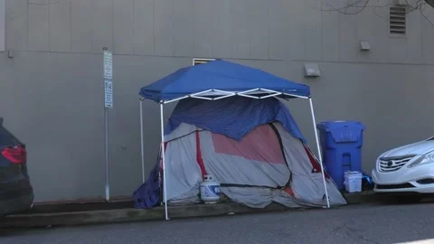 Blue Tent Sidewalk 動画素材 150454396