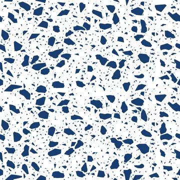 Blue terrazo mosaic tile pattern, stone background Stock Illustration