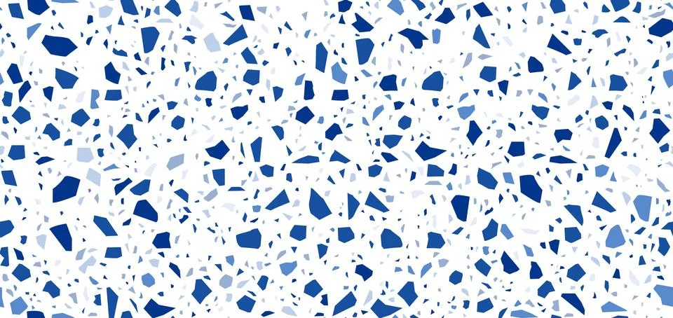 Blue terrazzo ceramic tile pattern, terazzo stone Stock Illustration